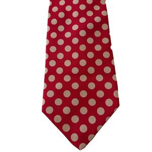 Robert Talbott Neck Tie Red Polka Dot Men's 100% Silk Career